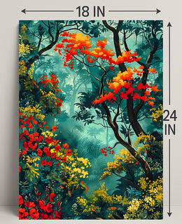 Vibrant Forest Scene William Morris Art Poster