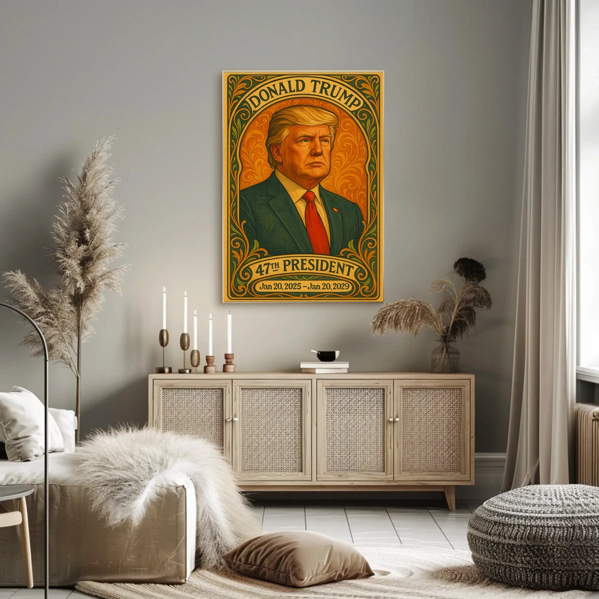 Trump Statesmanship Portrait Art Deco Patriotic Poster