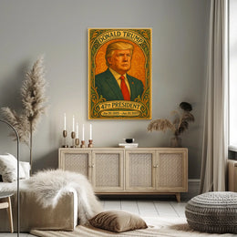 Trump Statesmanship Portrait Art Deco Patriotic Poster