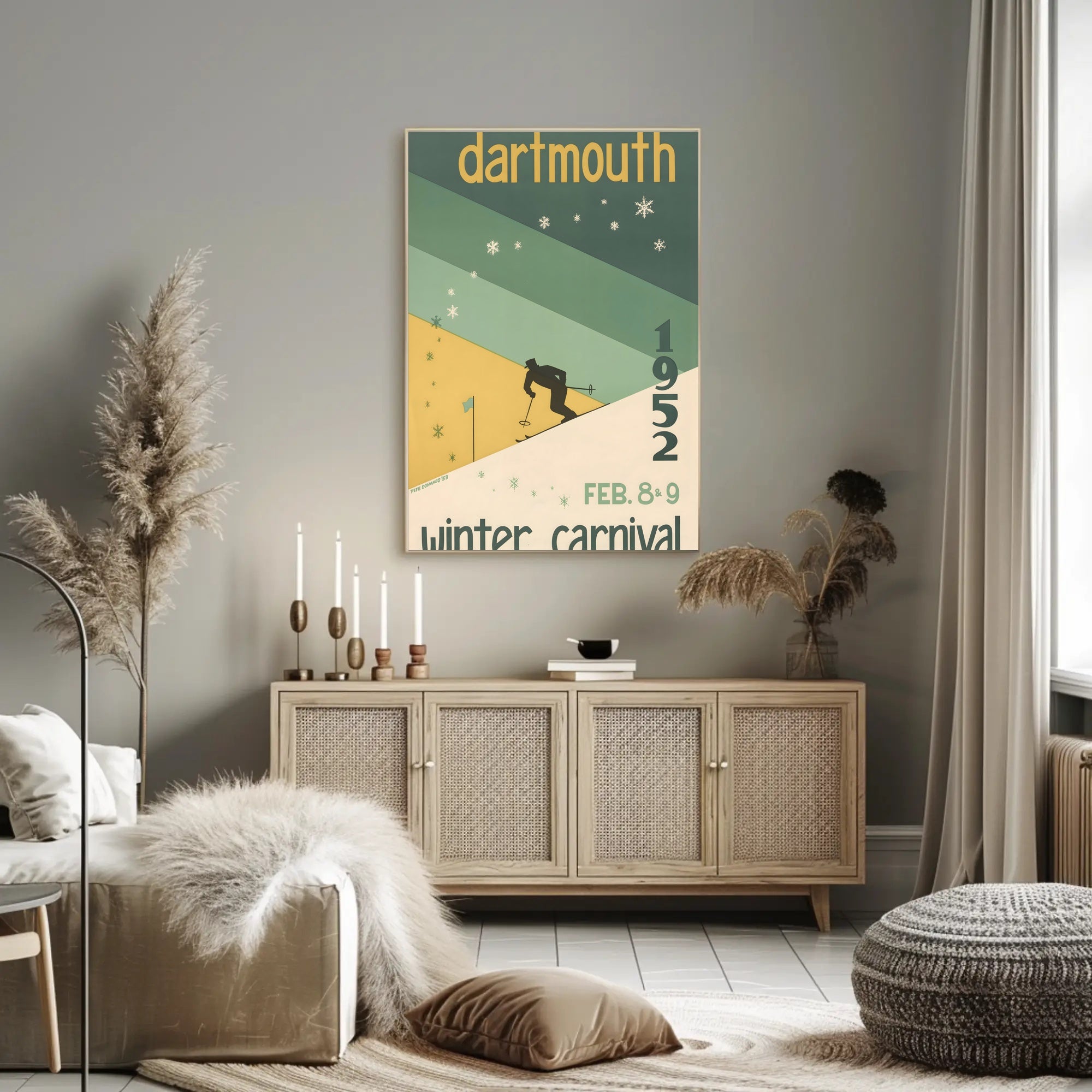 Dartmouth Winter Carnival 1952 Vintage Sports Poster PosterGoat