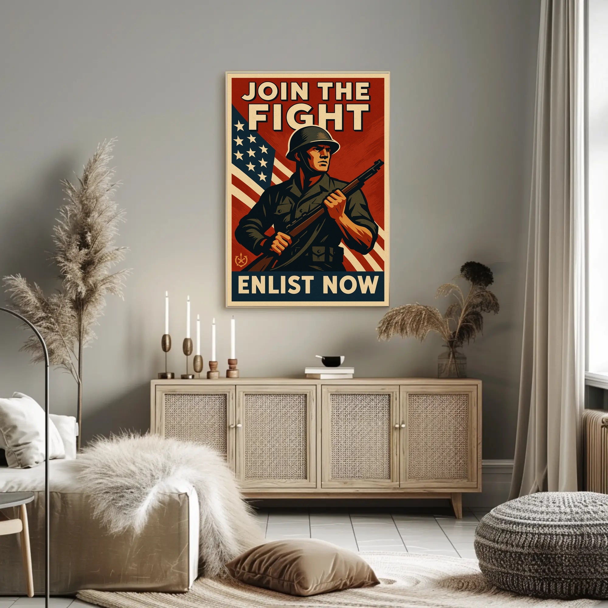 World War II Patriotic Military Recruitment Poster PosterGoat