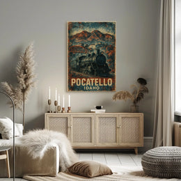 Pocatello, Idaho Vintage Railway Poster