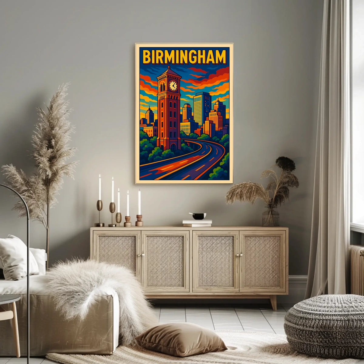 Birmingham Cityscape Poster