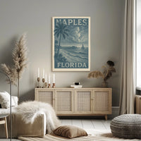 Naples Florida Poster Wall Art Beach Vibes Seaside Decor