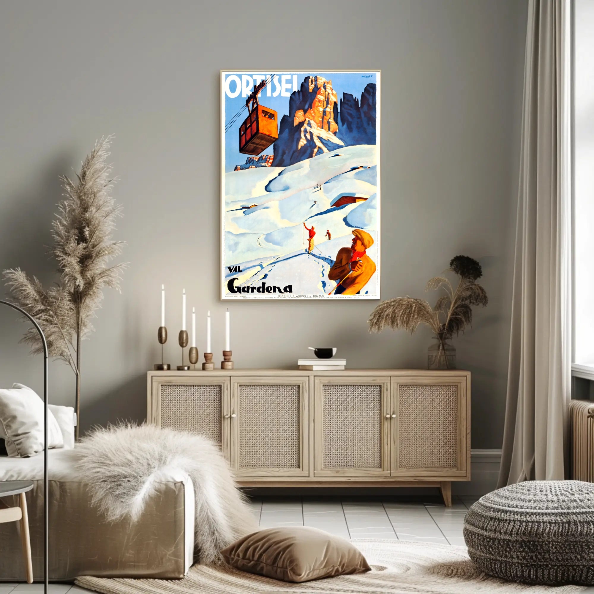 Val Gardena Skiing Adventure Poster PosterGoat