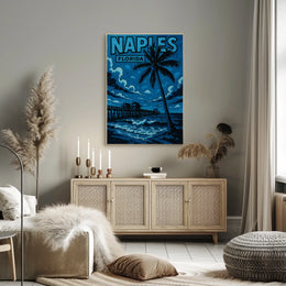 Naples Florida Poster Coastal Wall Art for Beach Decor