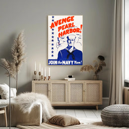 Avenge Pearl Harbor: Join the Navy Now! Poster PosterGoat