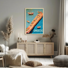 Greece Aegean Island Jetty Poster