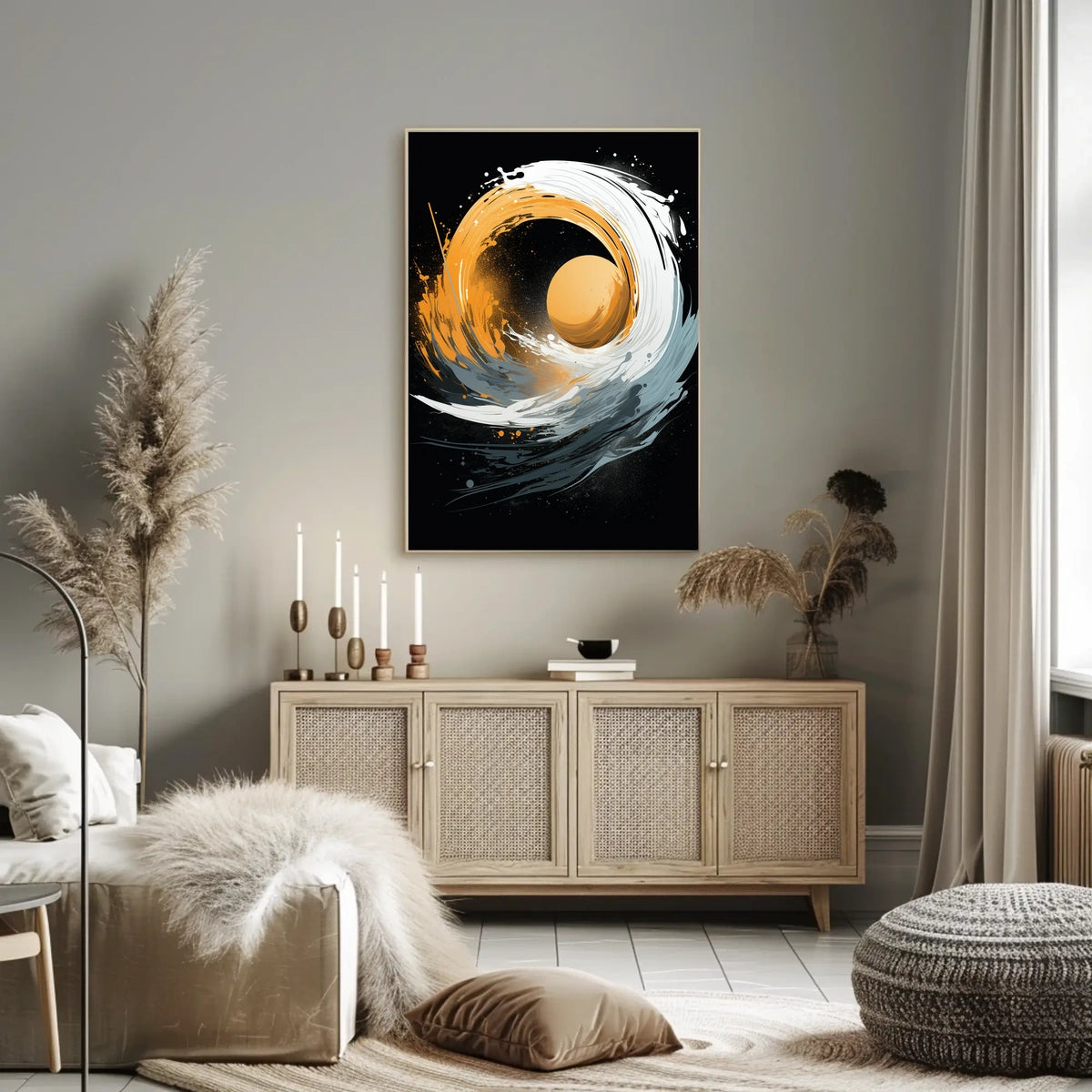 Dynamic Wave Vortex Abstract Art Print Poster