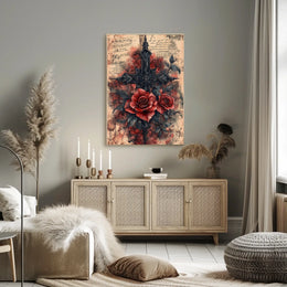 Gothic Roses and Cross Artistic Pop Culture Poster