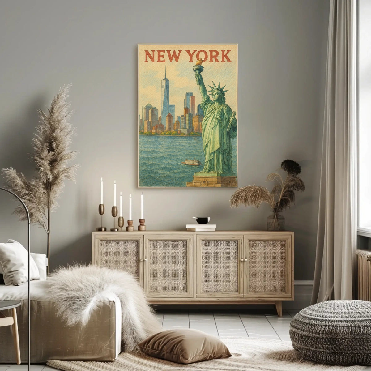 New York Cityscape Poster Urban Wall Art 18x24 Inches