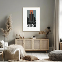 Detroit Skyline Art Poster