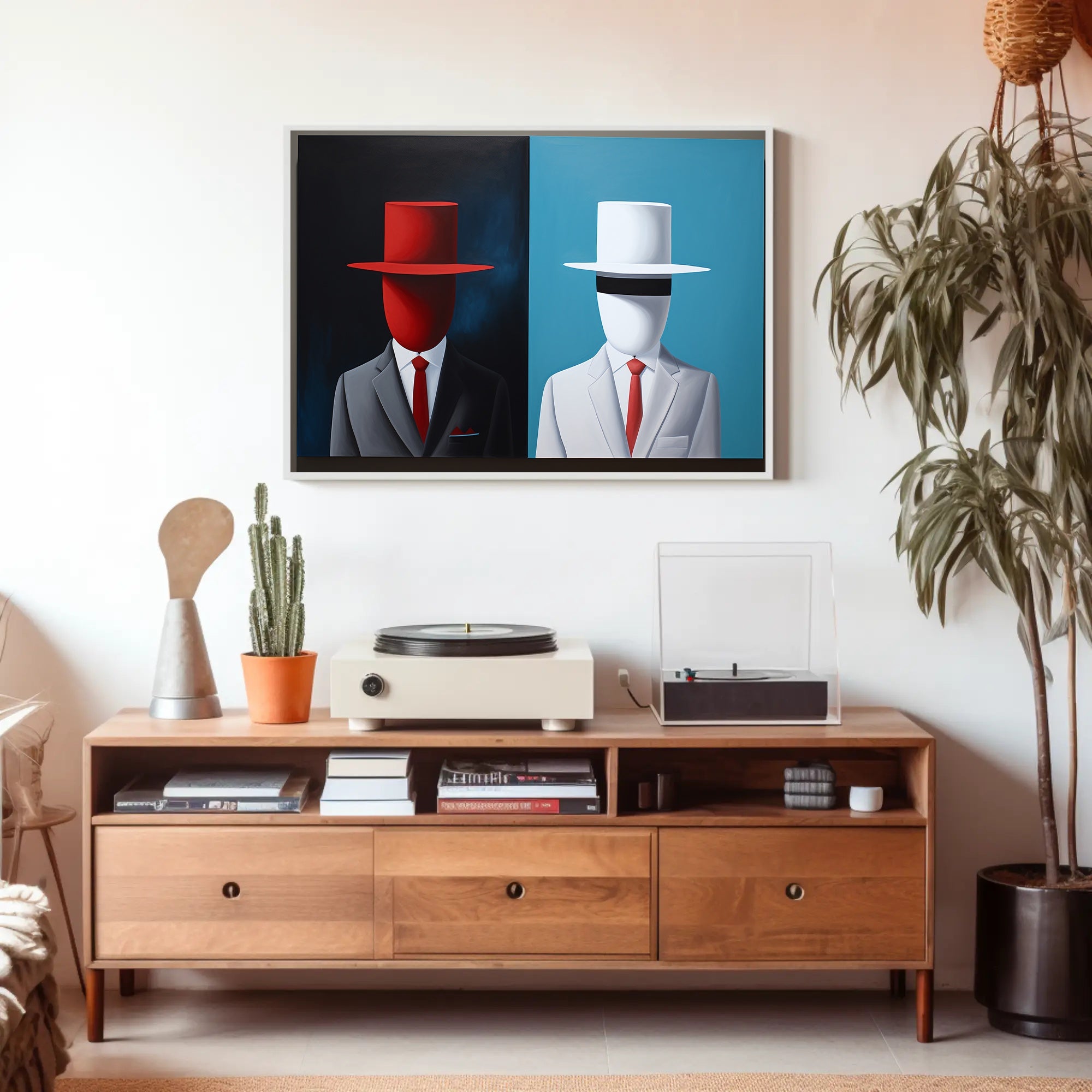Faceless Figures Duality Abstract or Artistic Poster