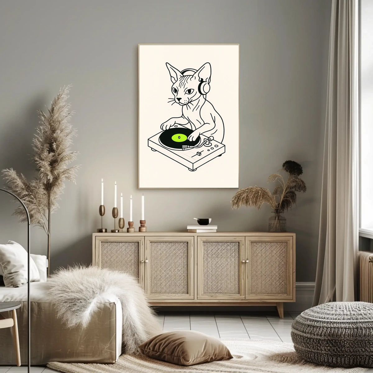 Dj Cat On The Decks Poster