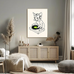 Dj Cat On The Decks Poster