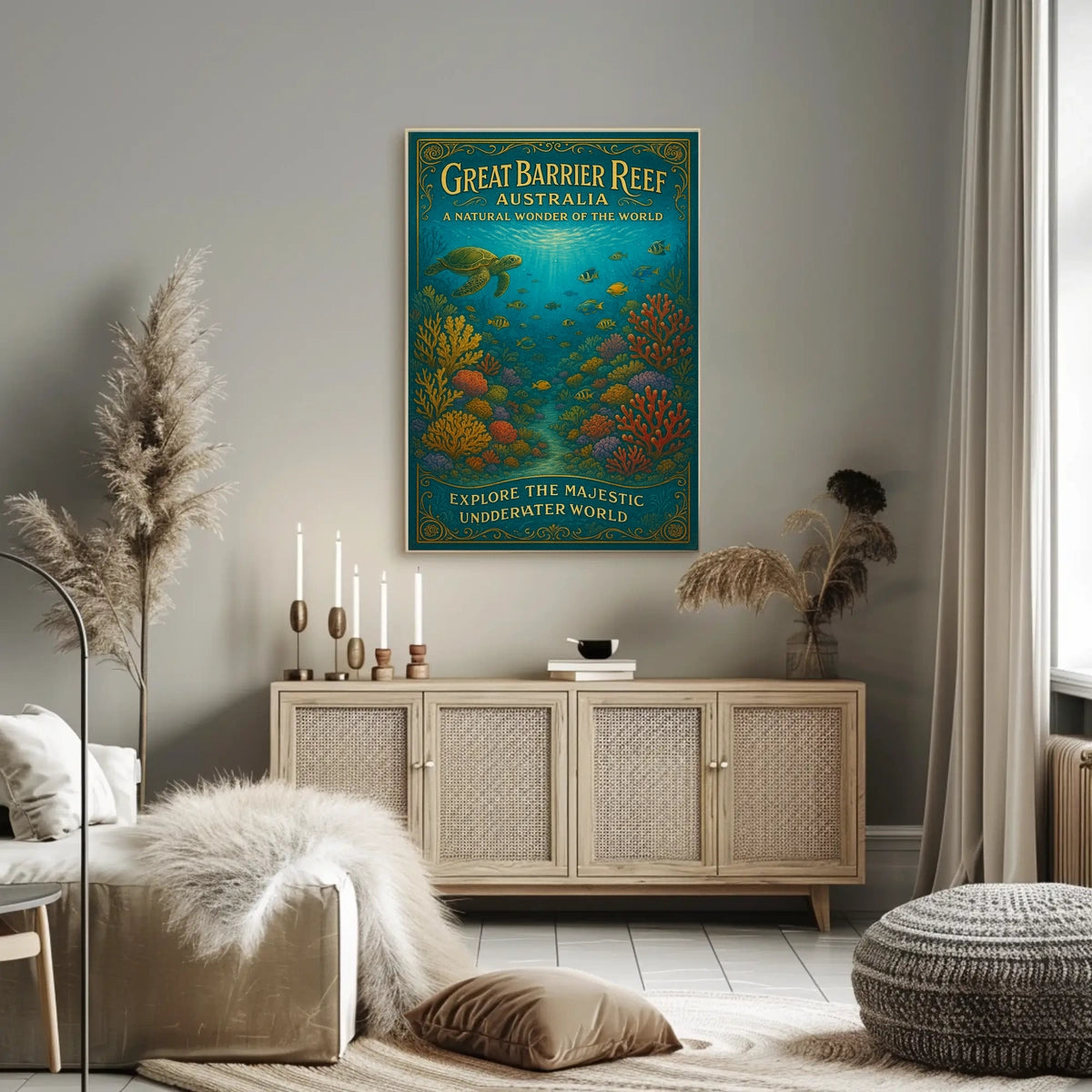Great Barrier Reef Australia Underwater Marine Life Poster