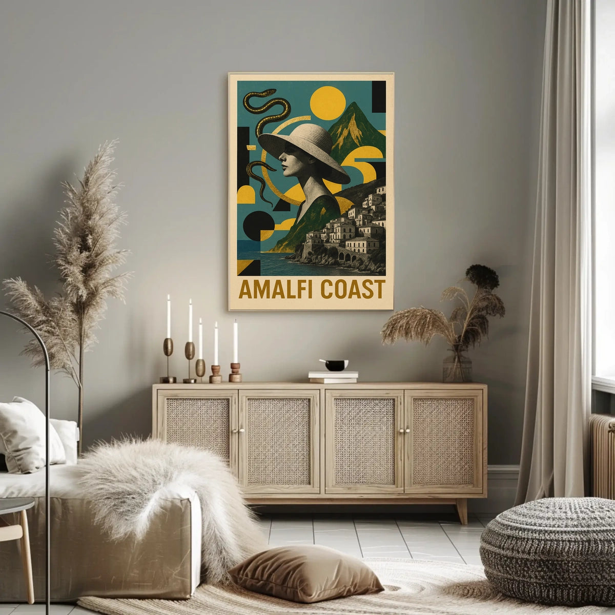 Amalfi Coast Dreamscape Poster Wall Art 18x24 Inches