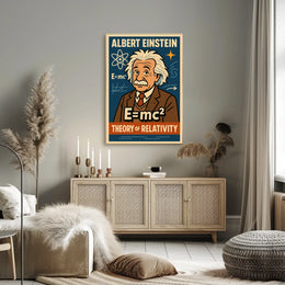 Albert Einstein Relativity Cosmic Modern Poster