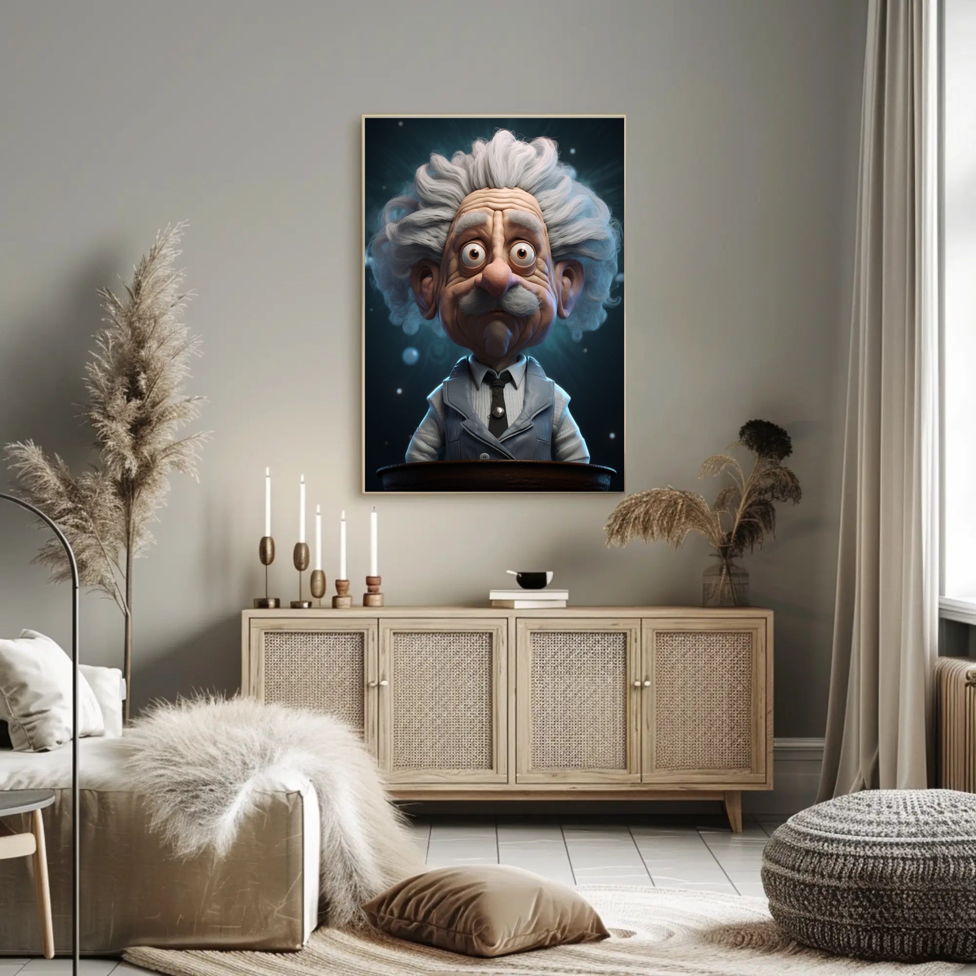 Eccentric Scientist 3D Style Pop Culture Poster