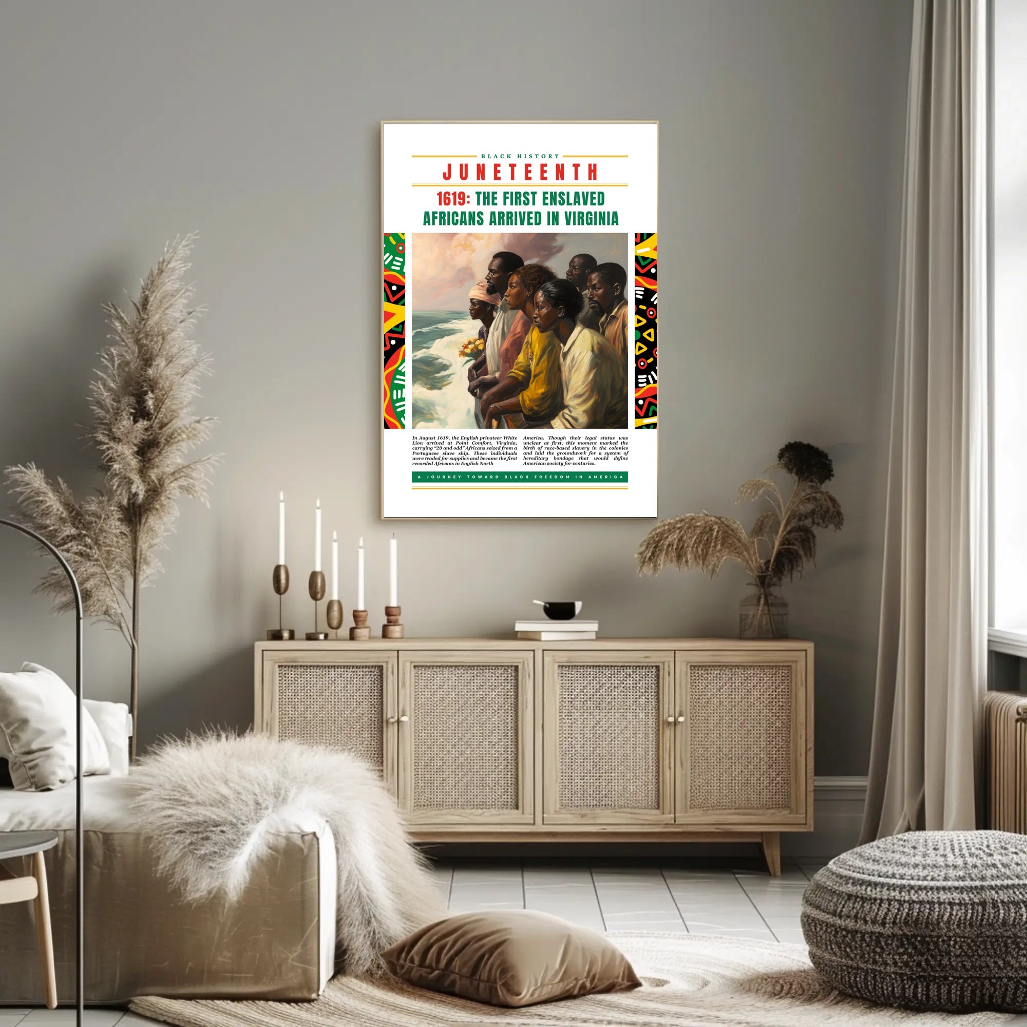 Black History Arrival Commemorative Art Print - Heritage Poster