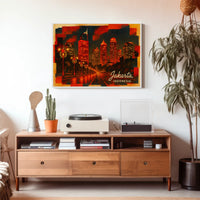 Jakarta, Indonesia Cityscape at Night Poster