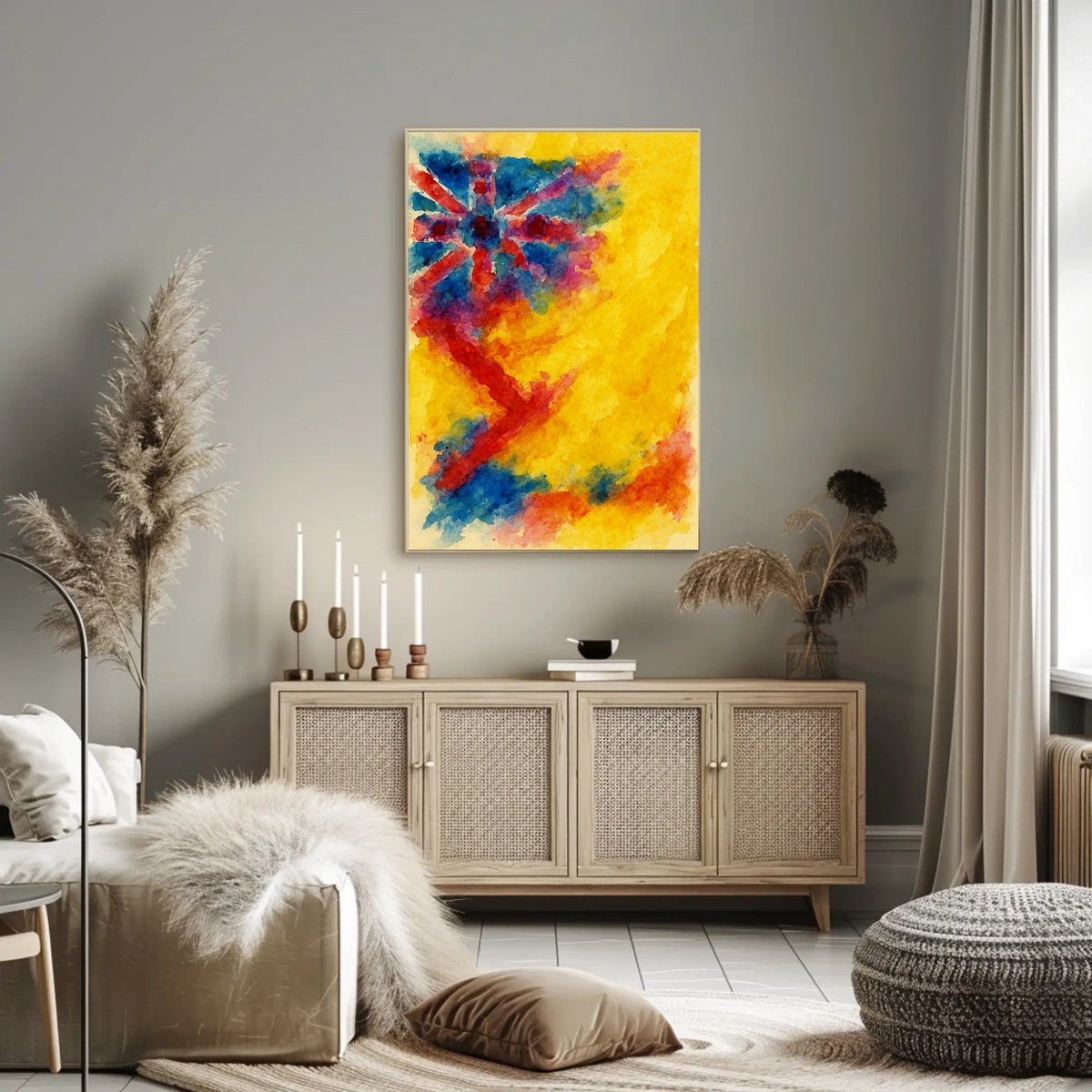 Abstract Union Jack Watercolor Poster