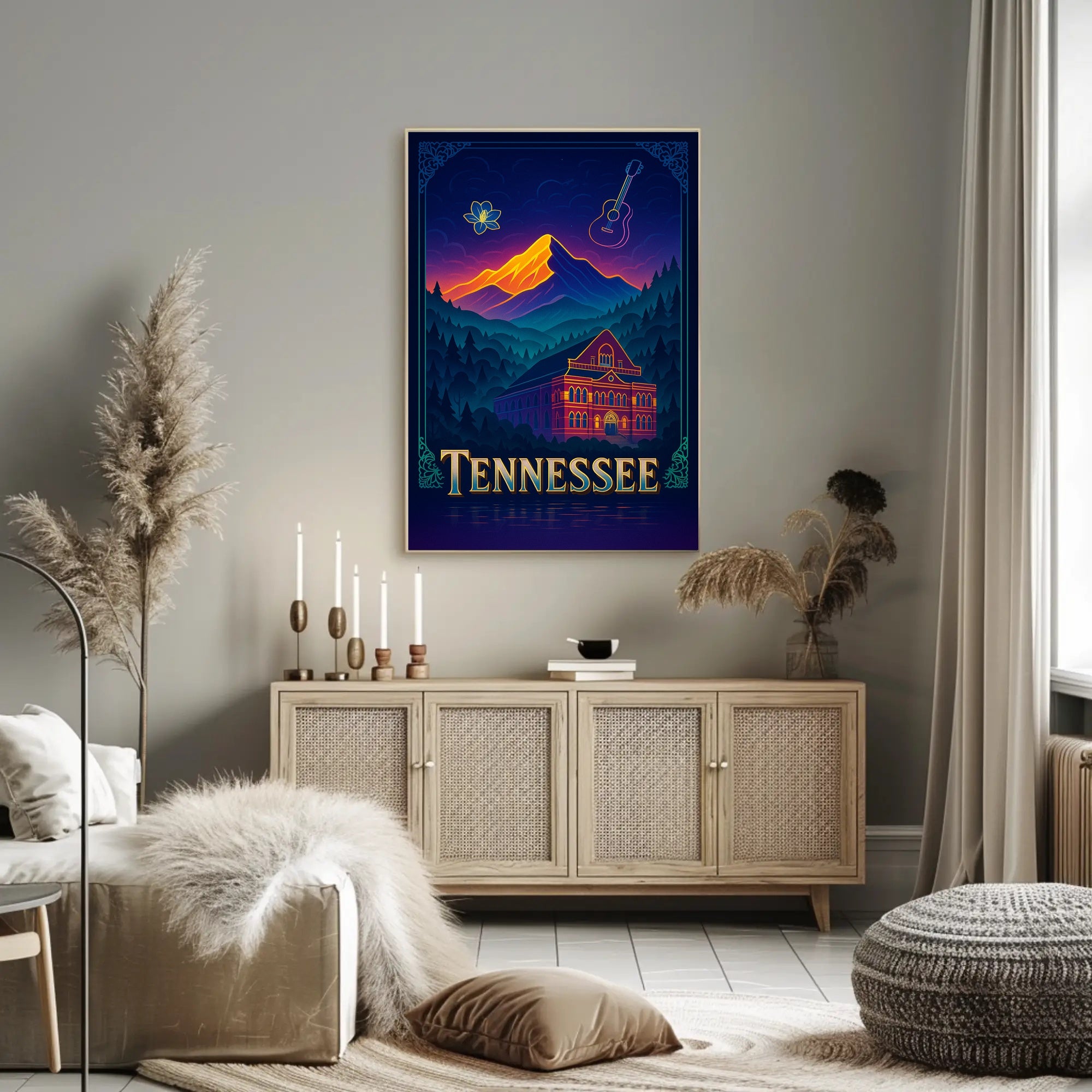 Tennessee Dreamscape Poster Vintage Travel Wall Art