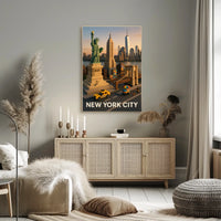 New York City Block Style Poster Abstract Wall Art