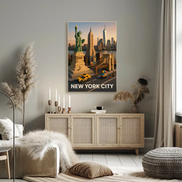 New York City Block Style Poster Abstract Wall Art