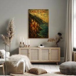 Amalfi Coast Poster Wall Art For Coastal Decor 18x24