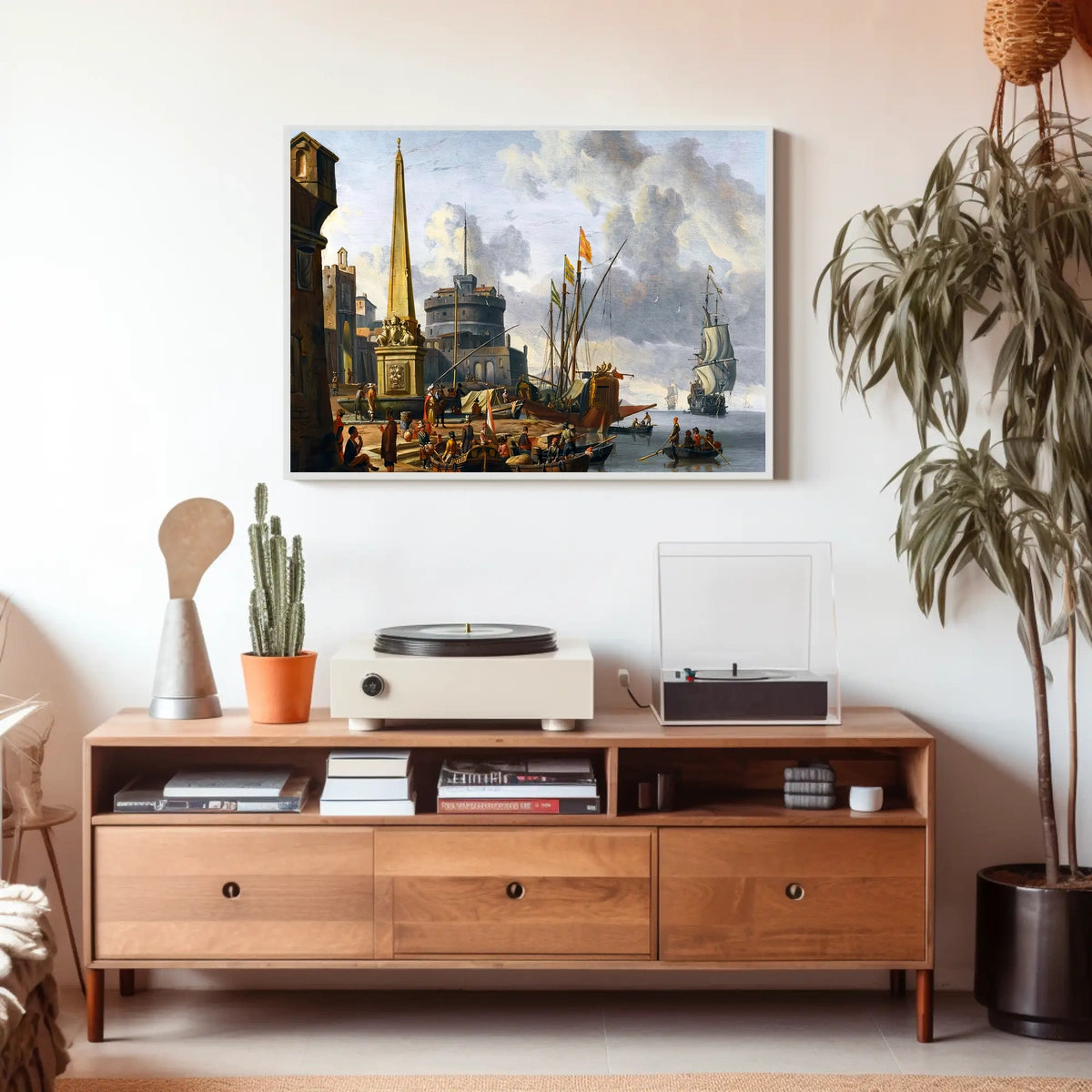 Renaissance Port Scene Captivates in Cultural or Heritage Poster