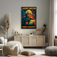 Einstein Relativity Vintage Science Wanderlust Poster