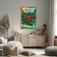Reindeer Soccer Poster