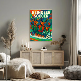 Reindeer Soccer Poster