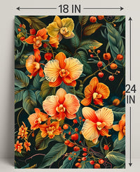 Vibrant Orchid Botanical Art Poster for Modern Tropical Decor