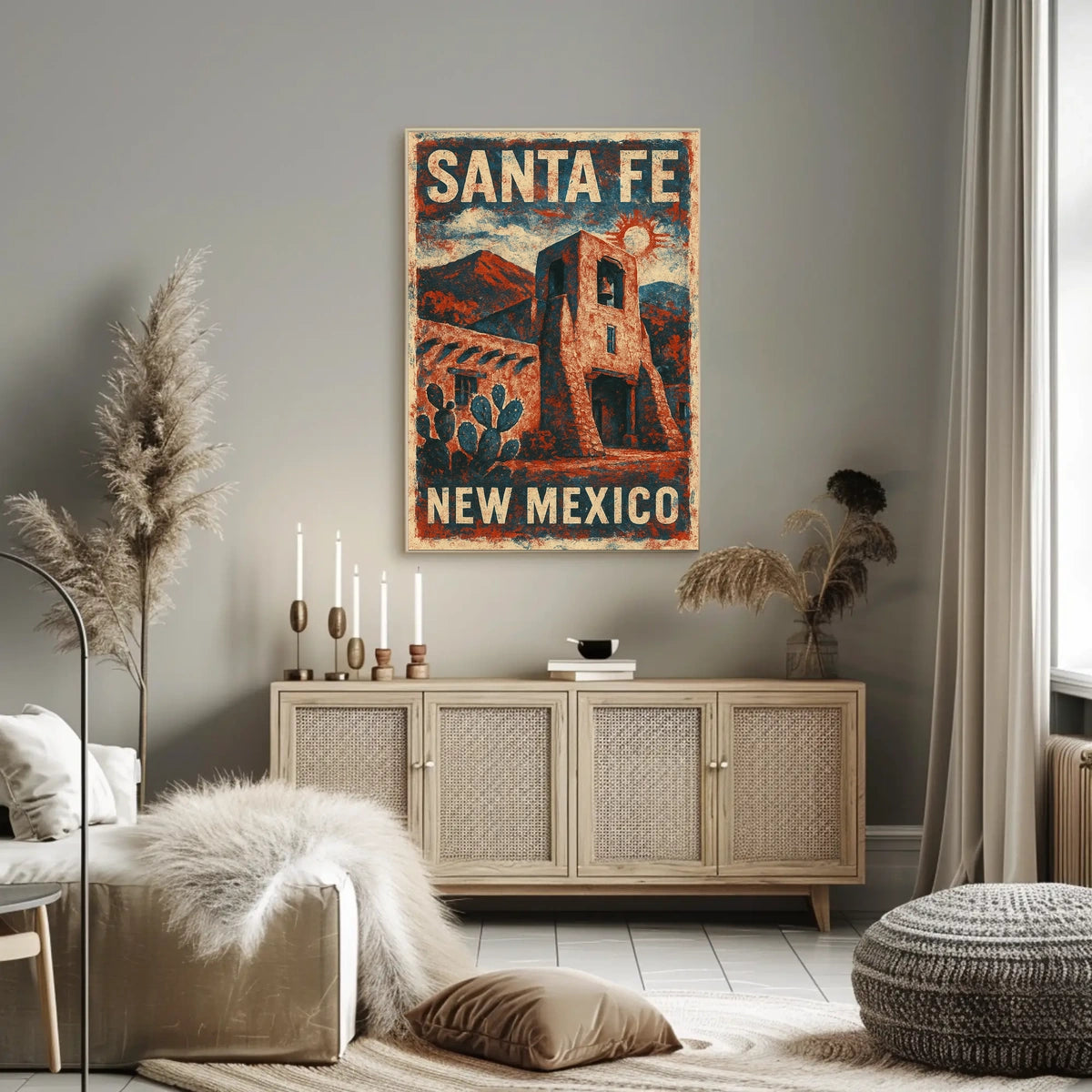 Santa Fe Southwestern Heritage Vintage Travel Poster