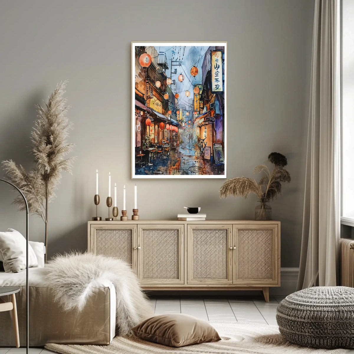 Lantern-Lit Alleyway Poster
