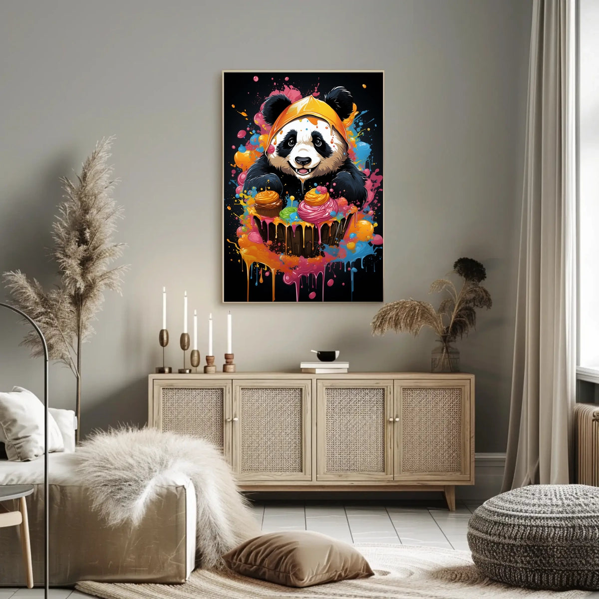 Colorful Panda Delight Poster