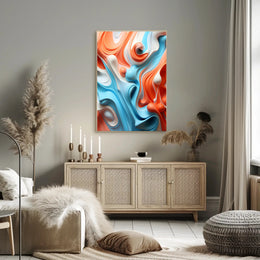 Abstract Waves Of Color Abstract Poster PosterGoat