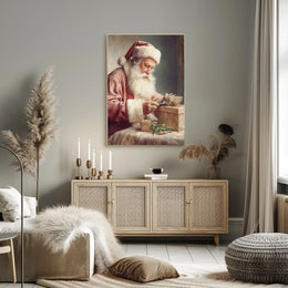 Santa Claus In A Moment Of Preparation Poster