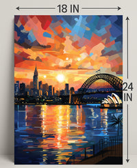 Vibrant Cityscape At Sunset Poster