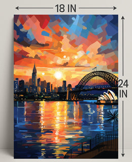 Vibrant Cityscape At Sunset Poster