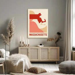 Massachusetts Abstract Art Poster