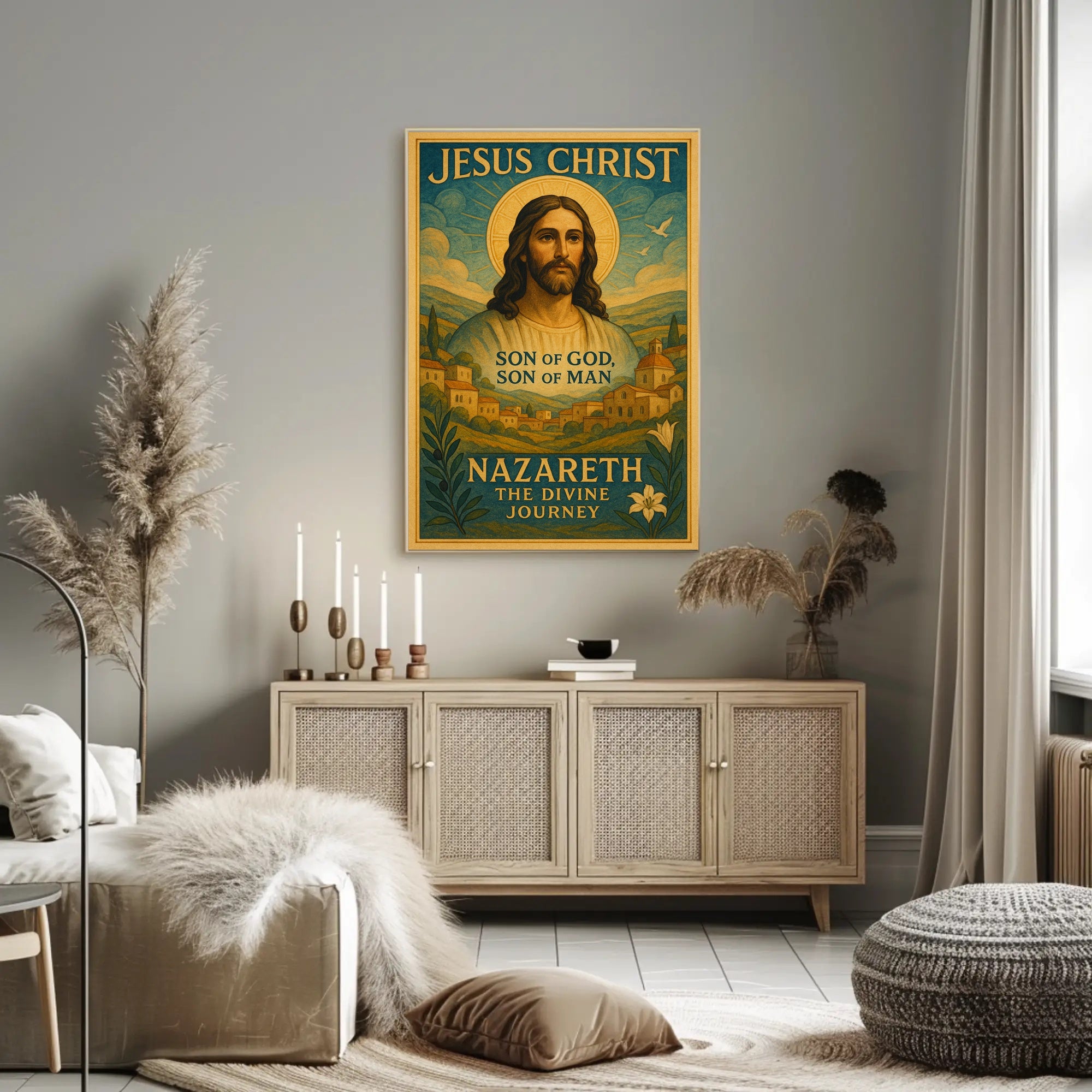 Divine Jesus Christ Vintage Iconography Cultural or Heritage Poster