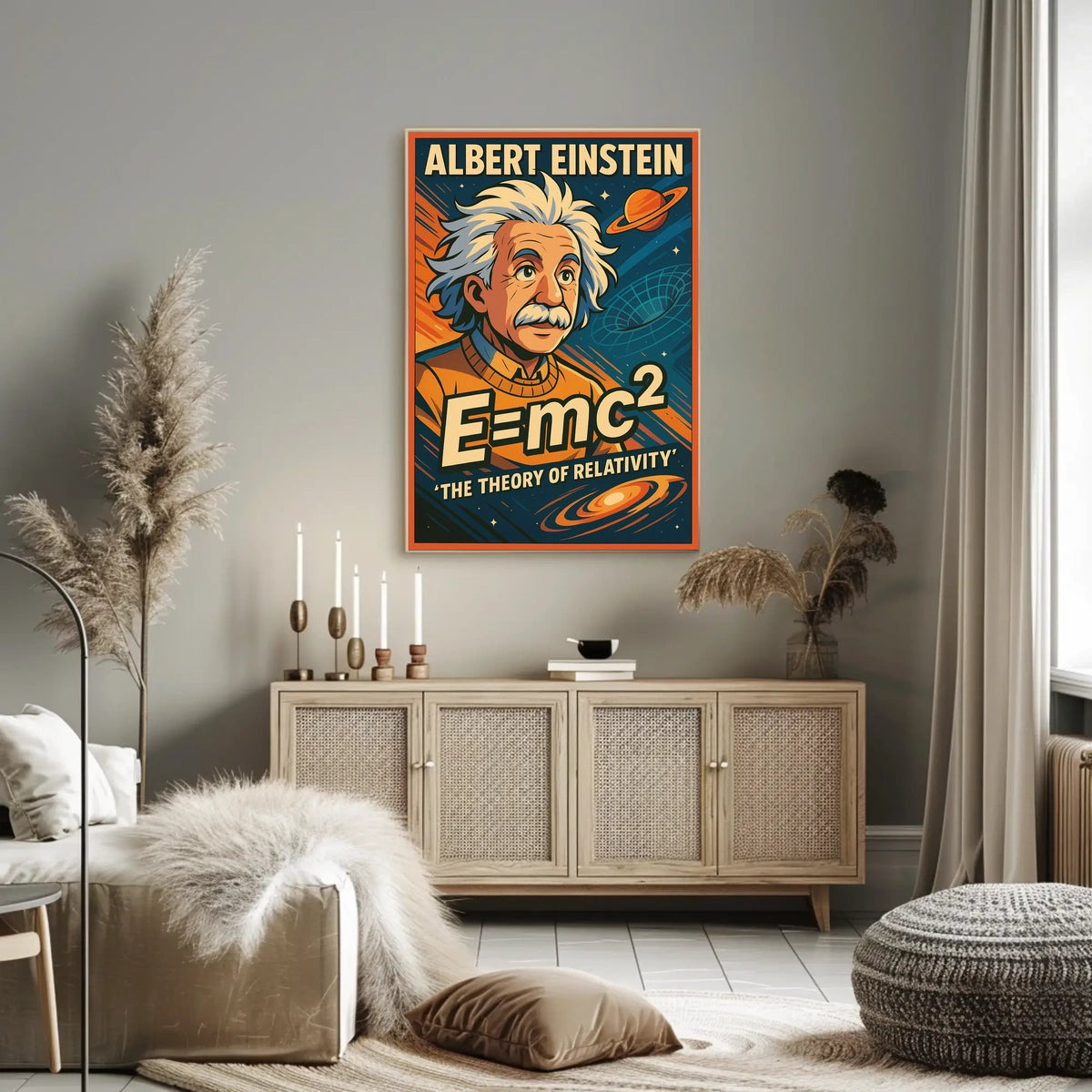 Albert Einstein Relativity Vintage Educational Poster