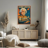 Albert Einstein Relativity Vintage Educational Poster