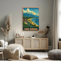 Santa Barbara Vintage Travel Scenic Seaside Poster
