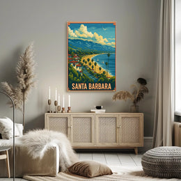 Santa Barbara Vintage Travel Scenic Seaside Poster