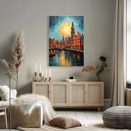 Moonlit Canals Poster