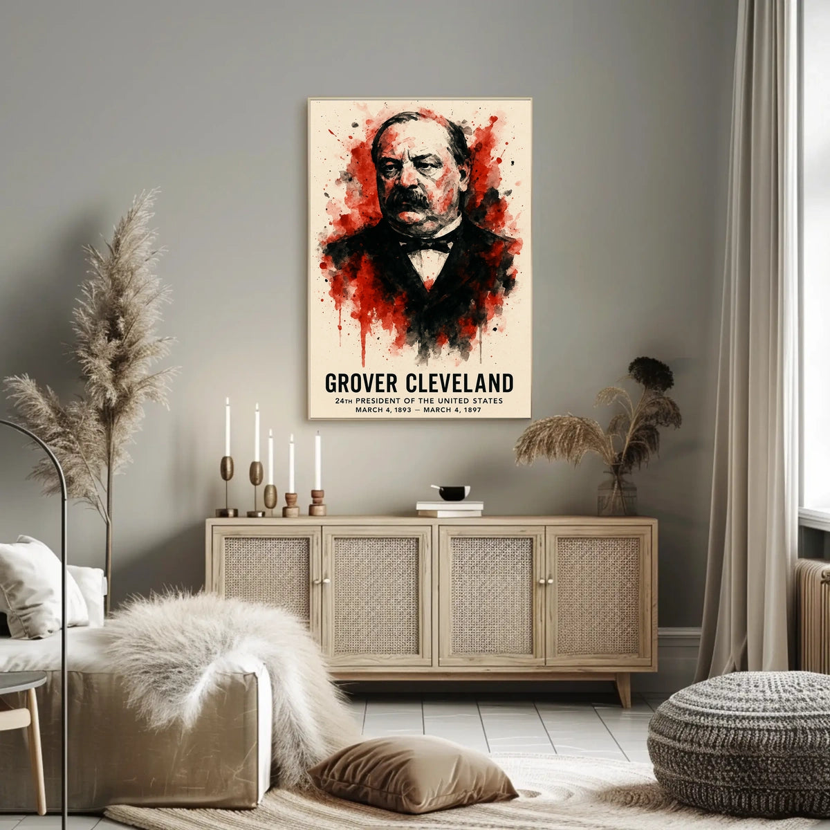 Grover Cleveland Watercolor Art: Historical or Presidential Poster